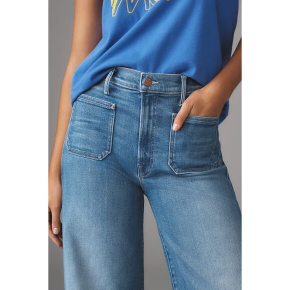 MOTHER The Hustler Roller Patch Pocket Sneak Wide Leg Jeans in Piece By Piece - Picture 13 of 13